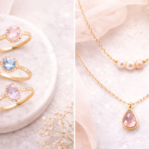 Set de Anillos y Collares Pearl Rose Luxury